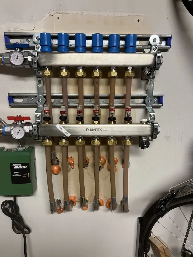 Plumber performing Gas Leak Detection at a residential property in Christiansburg